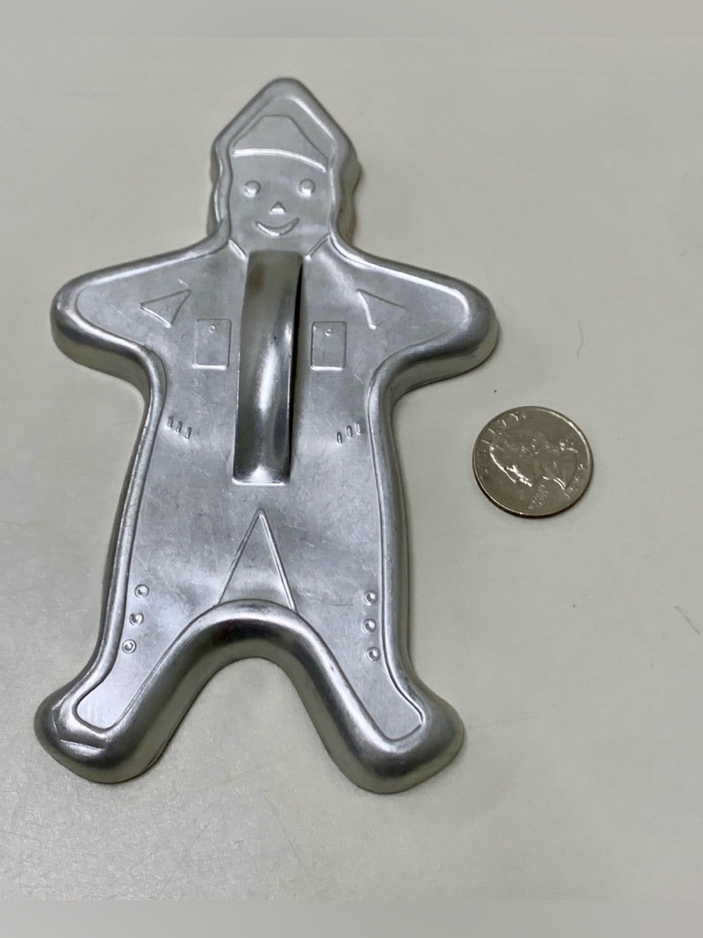Mid Century Vtg Metal Gingerbread Man Handled Cookie Cutter